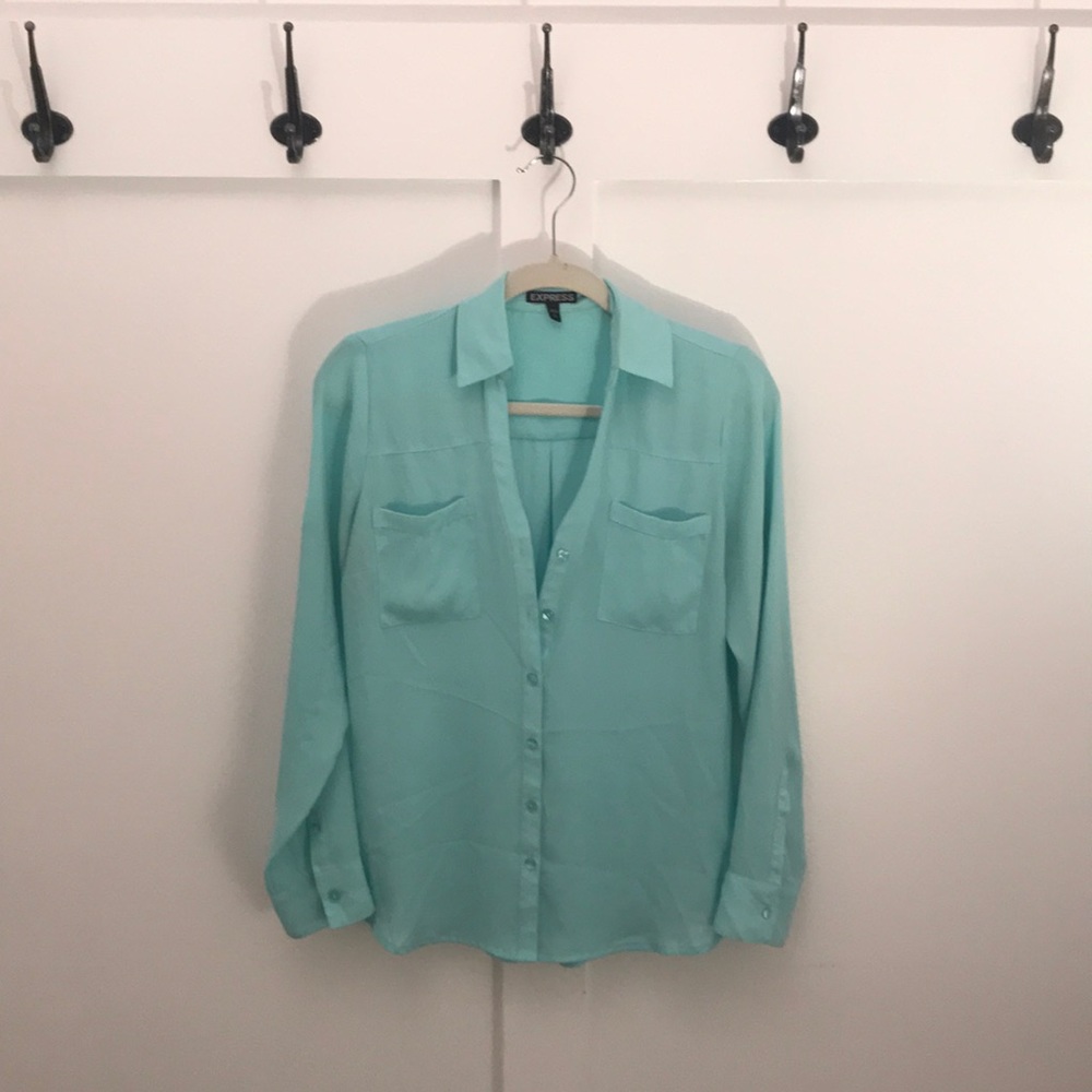 Teal Long sleeve blouse